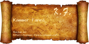 Kammer Fanni névjegykártya